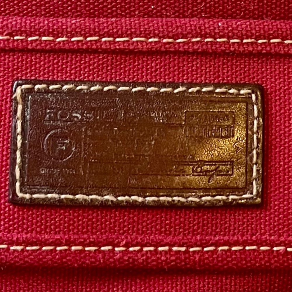 FOSSIL Red Canvas Crossbody
